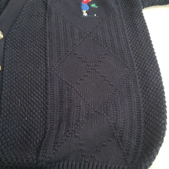 VTG Allen Solly Pro Tour Cardigan Sweater Mens Med V Neck Argyle Golf Oversized - Picture 5 of 6